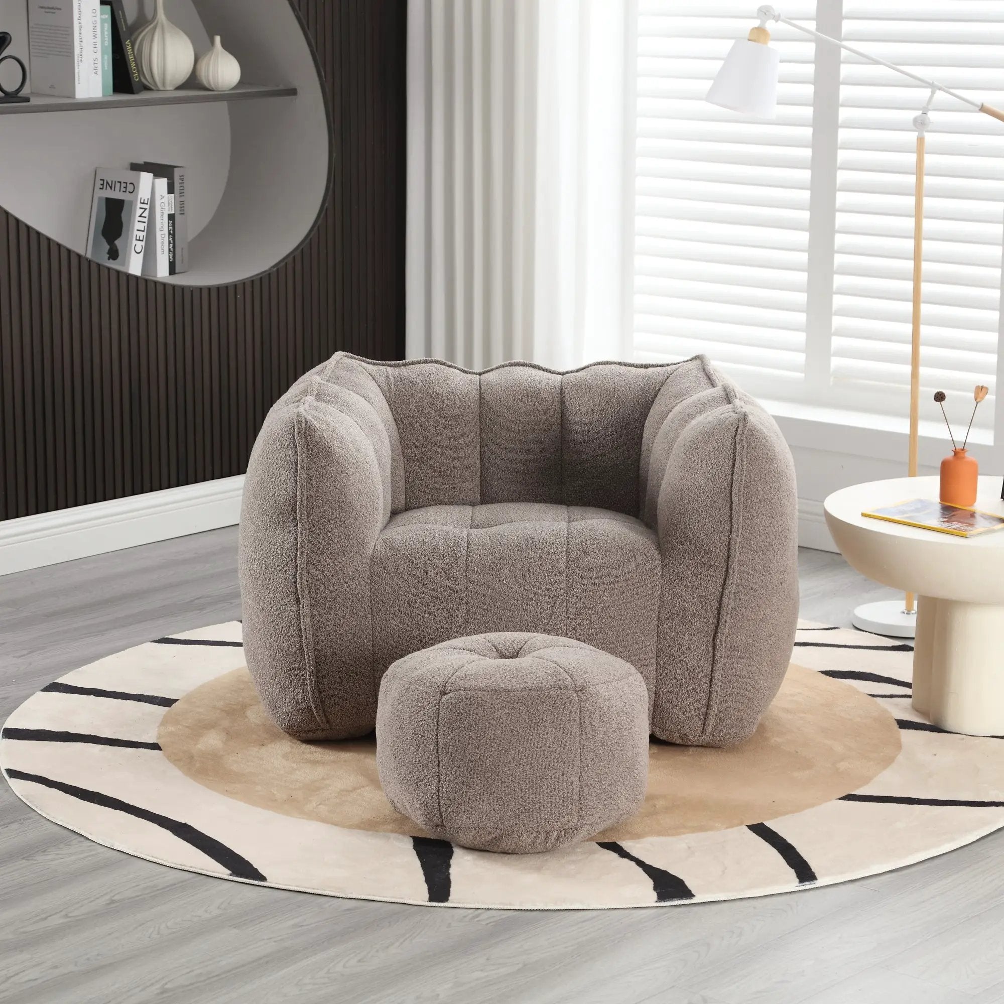 Soft Bean Bag Chair with Footstool by HouseOfZazla