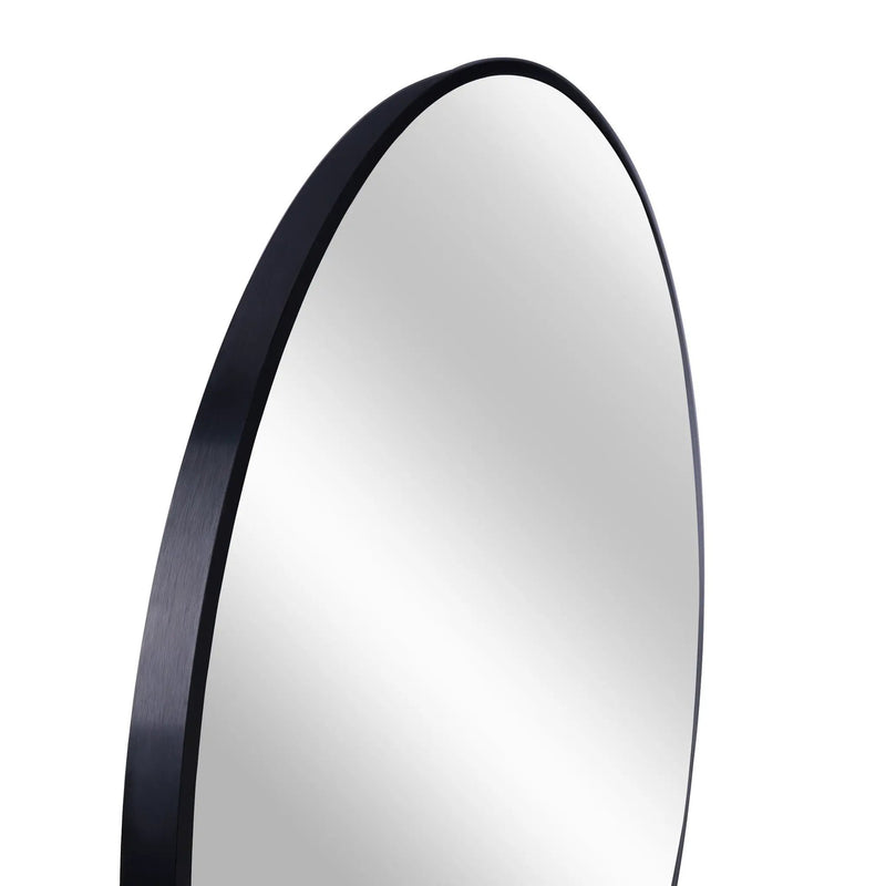 Black 20 Inch Metal Round Bathroom Mirror by HouseOfZazla