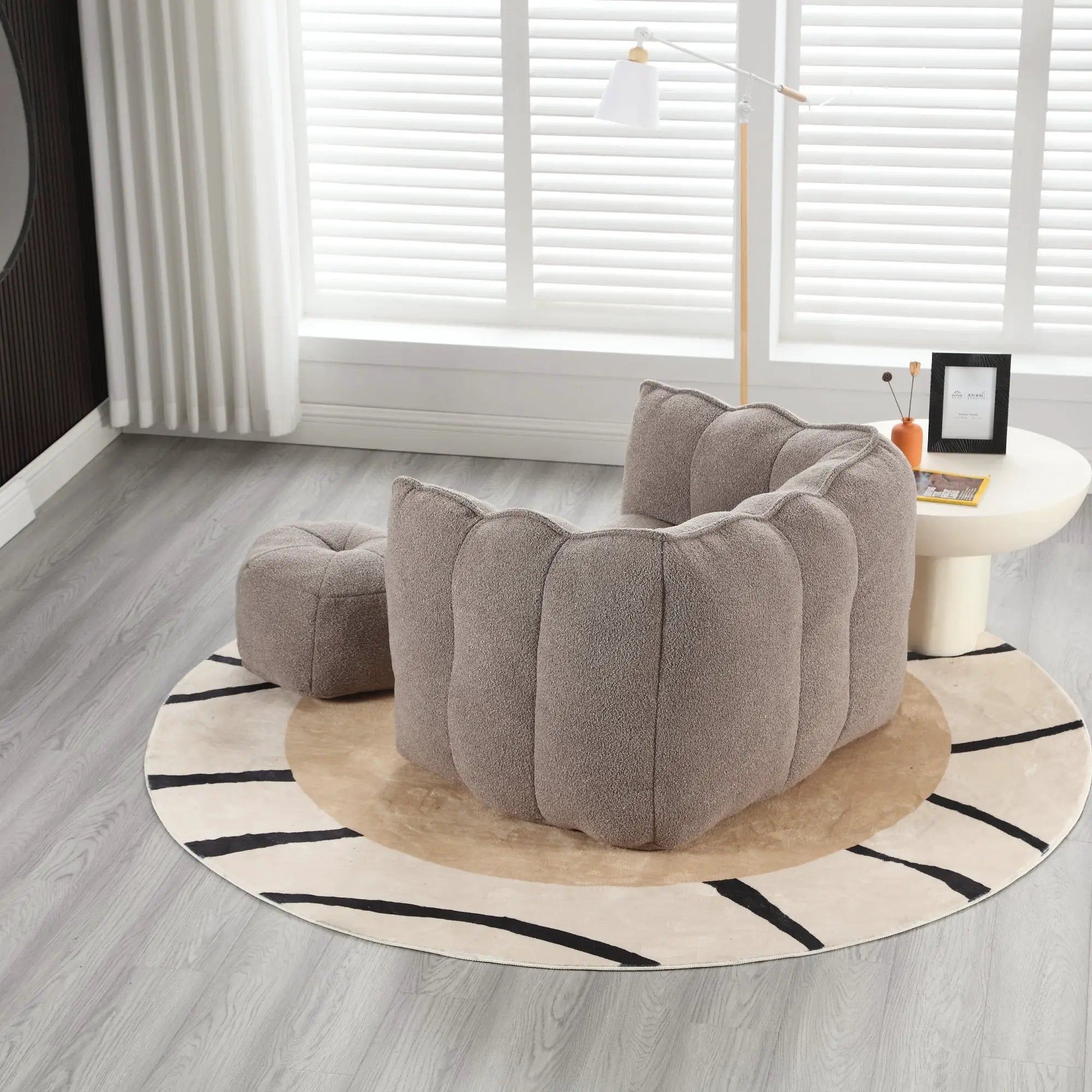 Soft Bean Bag Chair with Footstool by HouseOfZazla