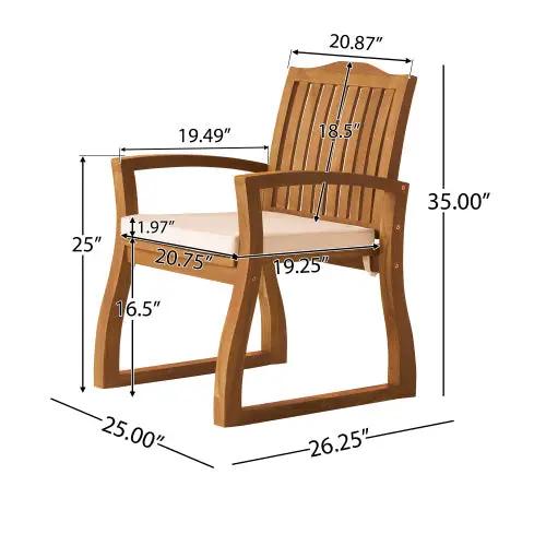 7 Pieces Acacia Wood Outdoor Dining Set by HouseOfZazla