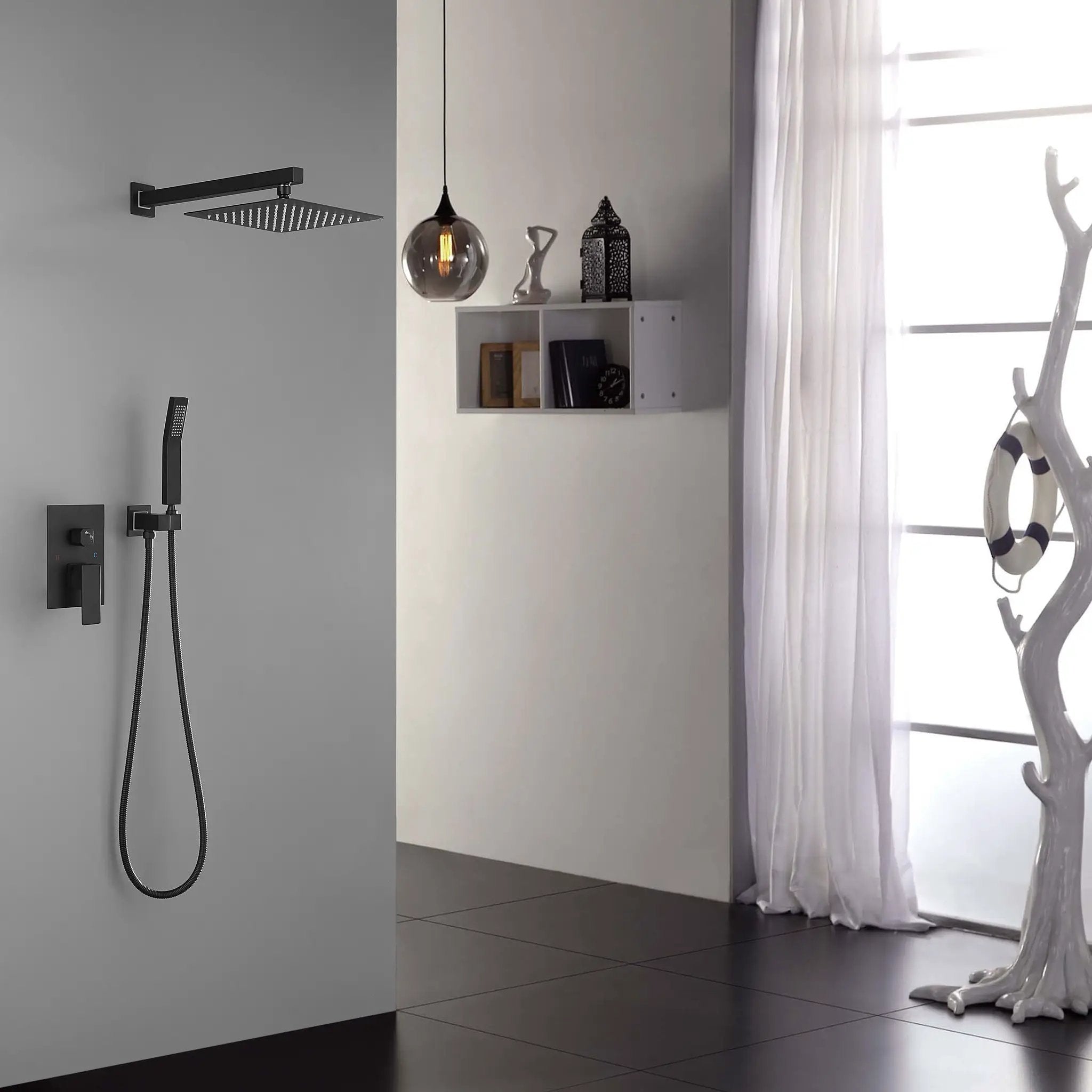 10 Inch Shower Head Bathroom Luxury Rain Mixer Shower Complete Combo Set by HouseOfZazla