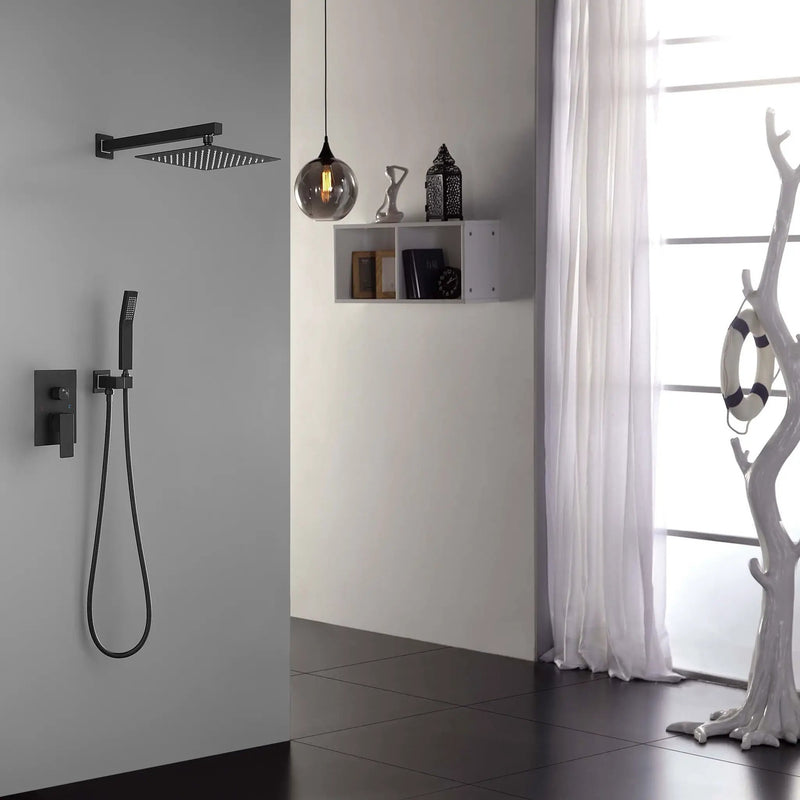 10 Inch Shower Head Bathroom Luxury Rain Mixer Shower Complete Combo Set by HouseOfZazla