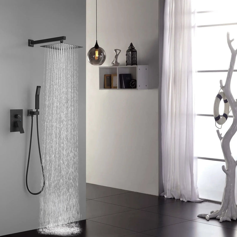 10 Inch Shower Head Bathroom Luxury Rain Mixer Shower Complete Combo Set by HouseOfZazla