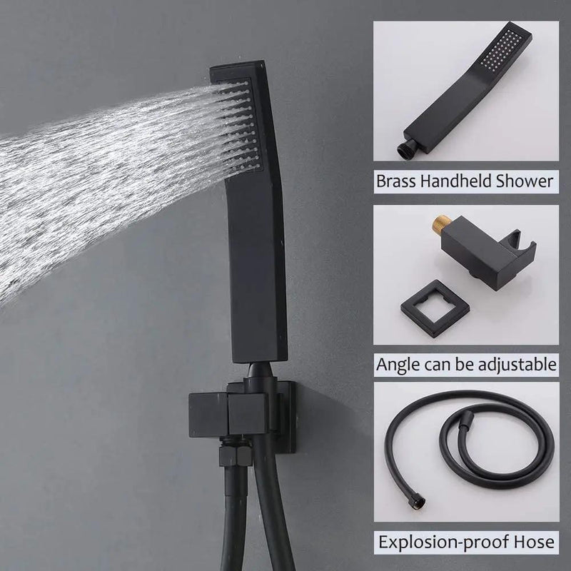 10 Inch Shower Head Bathroom Luxury Rain Mixer Shower Complete Combo Set by HouseOfZazla