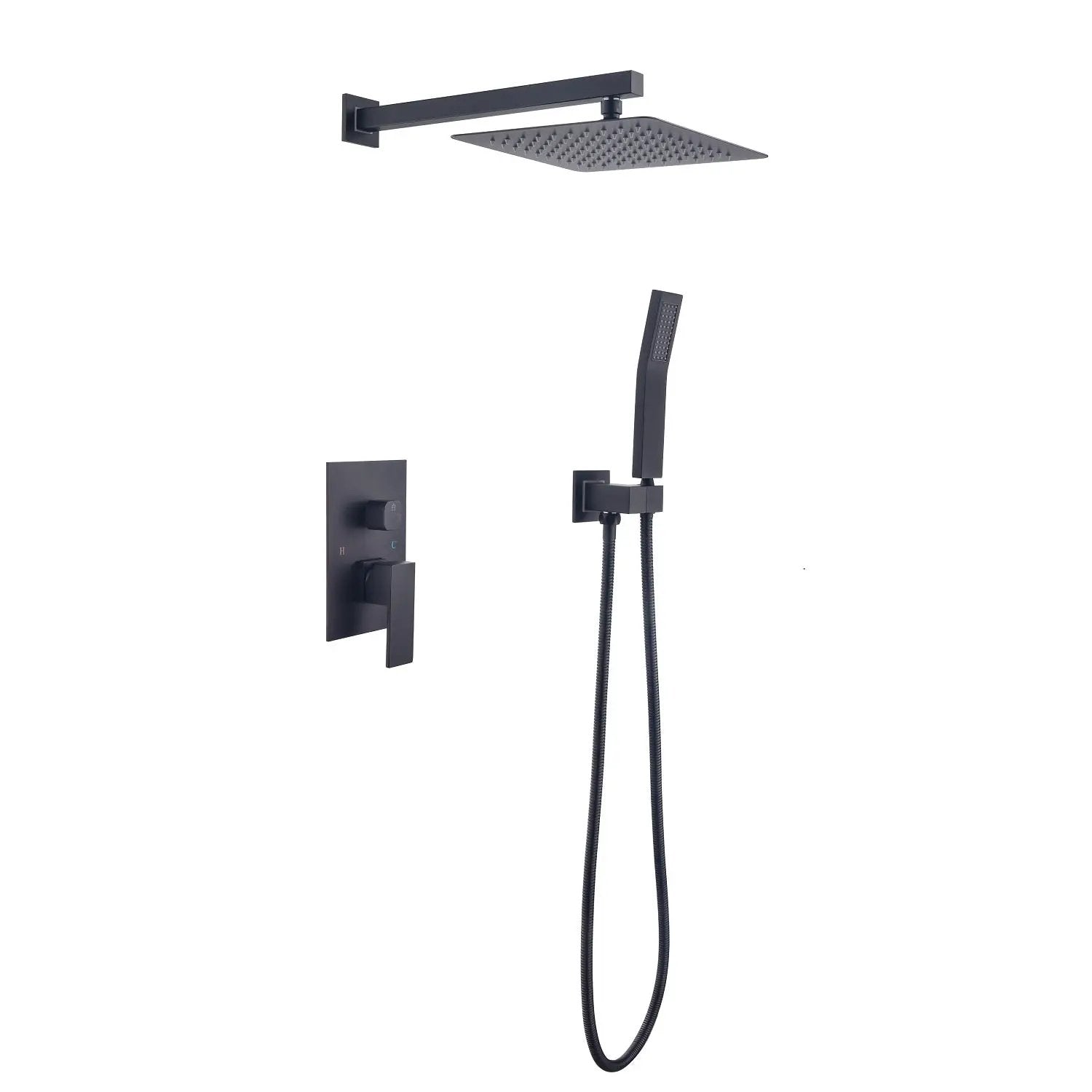 10 Inch Shower Head Bathroom Luxury Rain Mixer Shower Complete Combo Set by HouseOfZazla