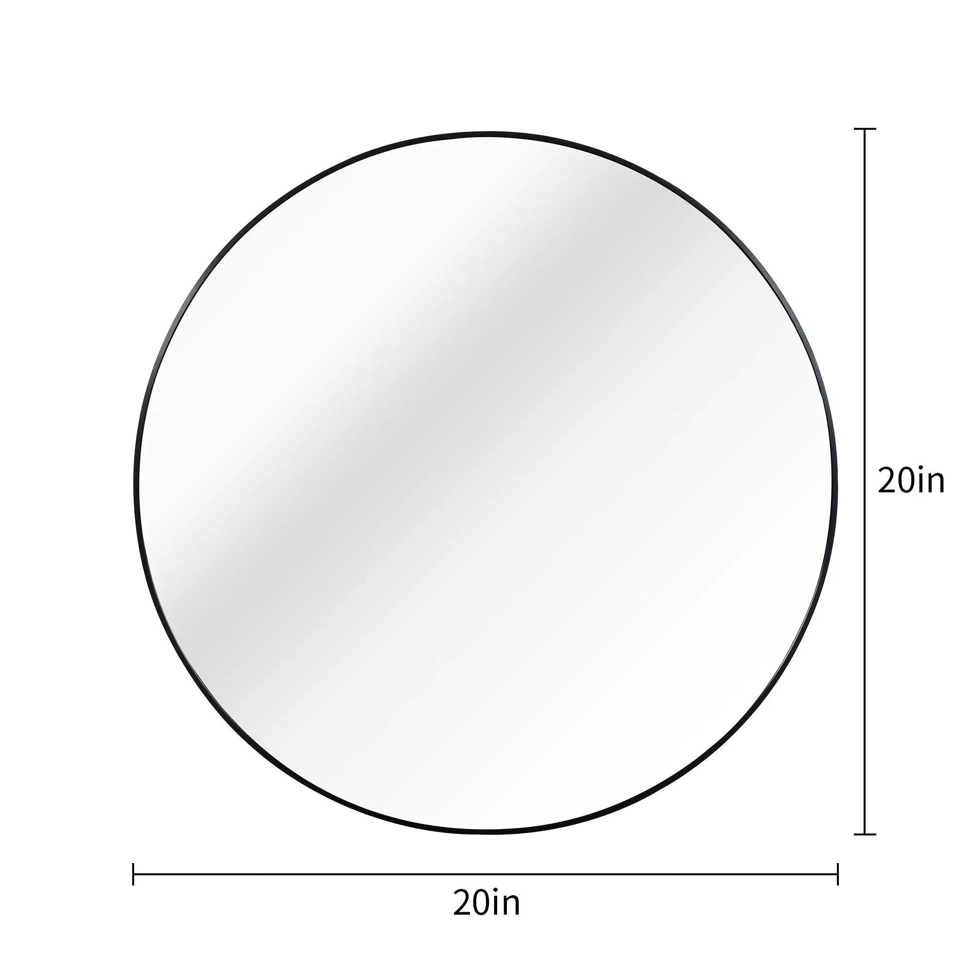 Black 20 Inch Metal Round Bathroom Mirror by HouseOfZazla