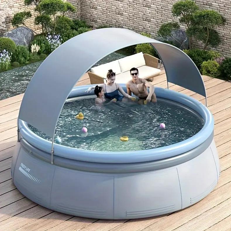 141.73in x 29.92in Outdoor Inflatable Swimming Pool by HouseOfZazla