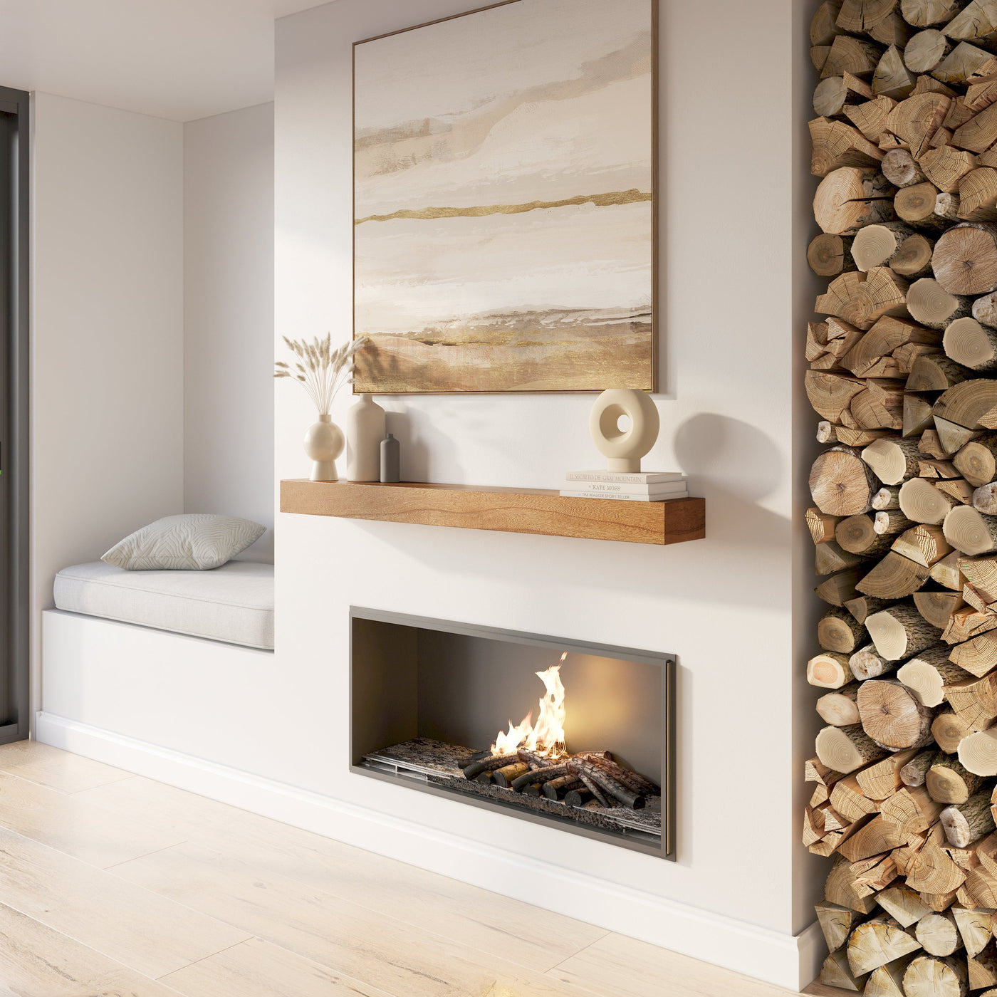 Classic Paulownia Wood Fireplace Mantel Shelf by Dogberrycollections