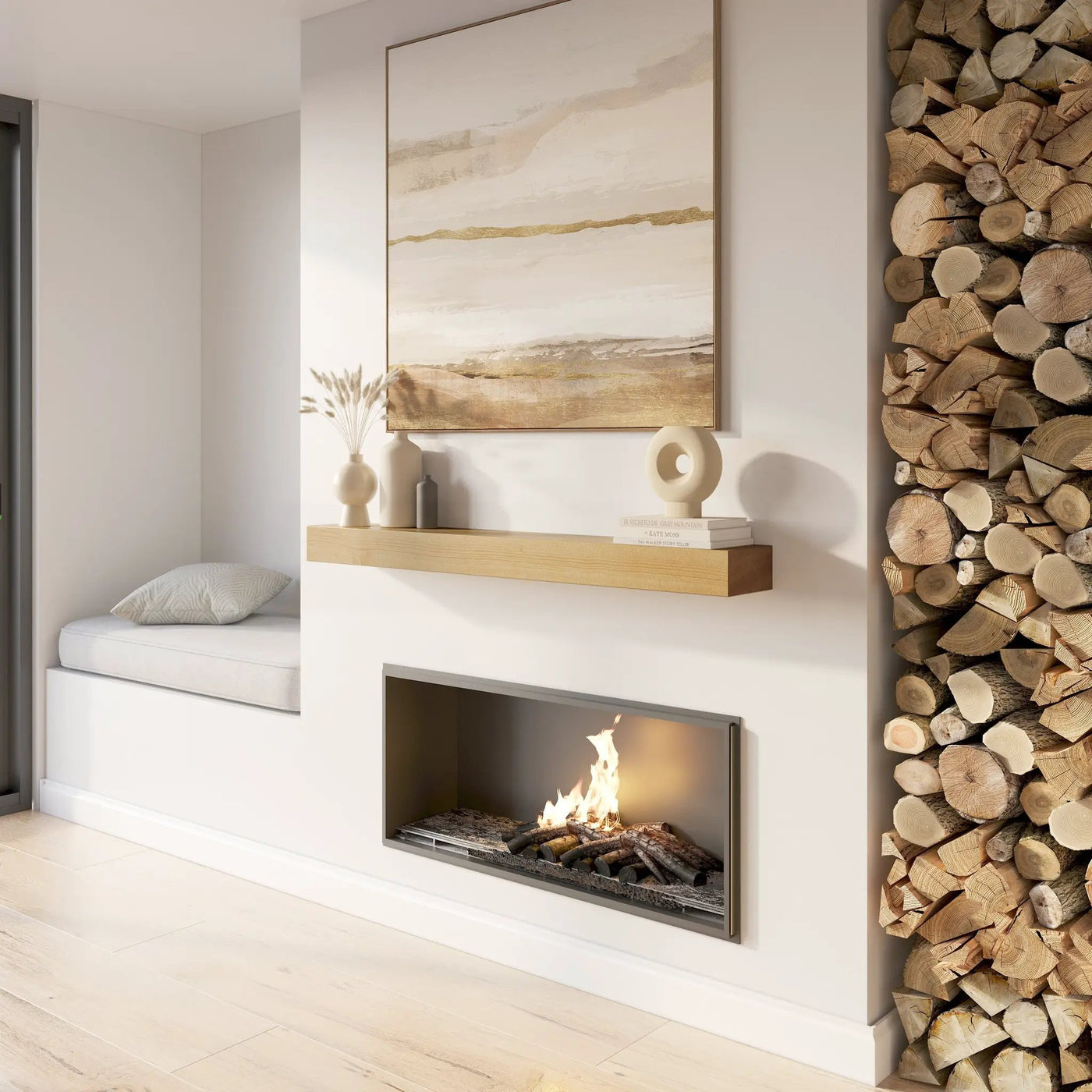 Classic Paulownia Wood Fireplace Mantel Shelf by Dogberrycollections