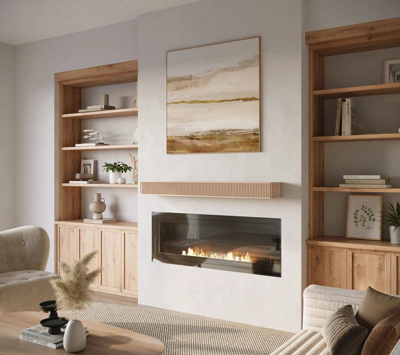 Fluted Fireplace Mantel Shelf – Real Wood by Dogberrycollections