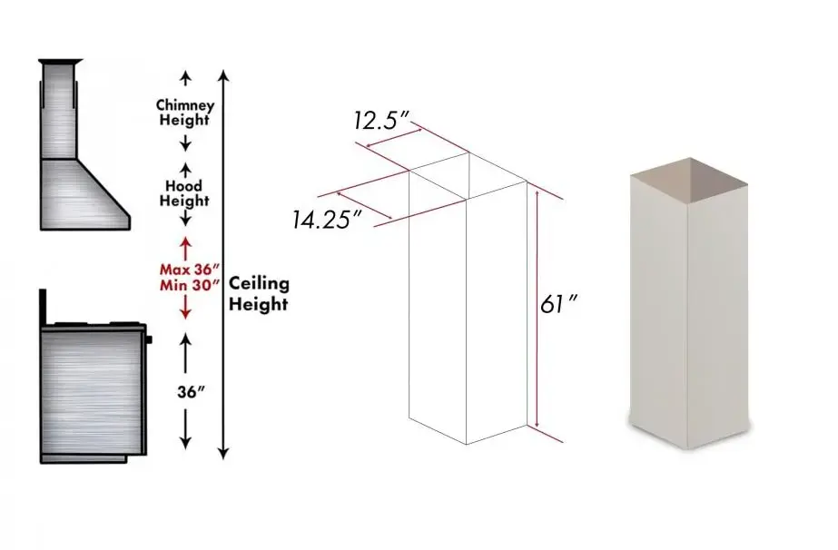 ZLINE 61" Wooden Chimney Extension, Ceilings up to 12.5', KBiTT-E by Farmhouse Kitchen and Bath