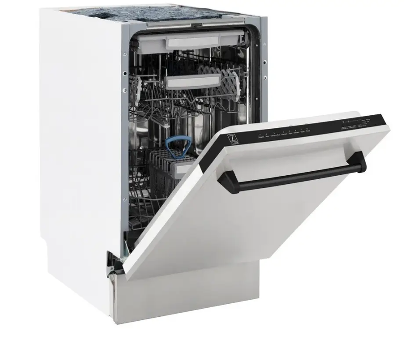 ZLINE Autograph 18" Dishwasher Stainless Door, Black DWVZ-304-18-MB by Farmhouse Kitchen and Bath