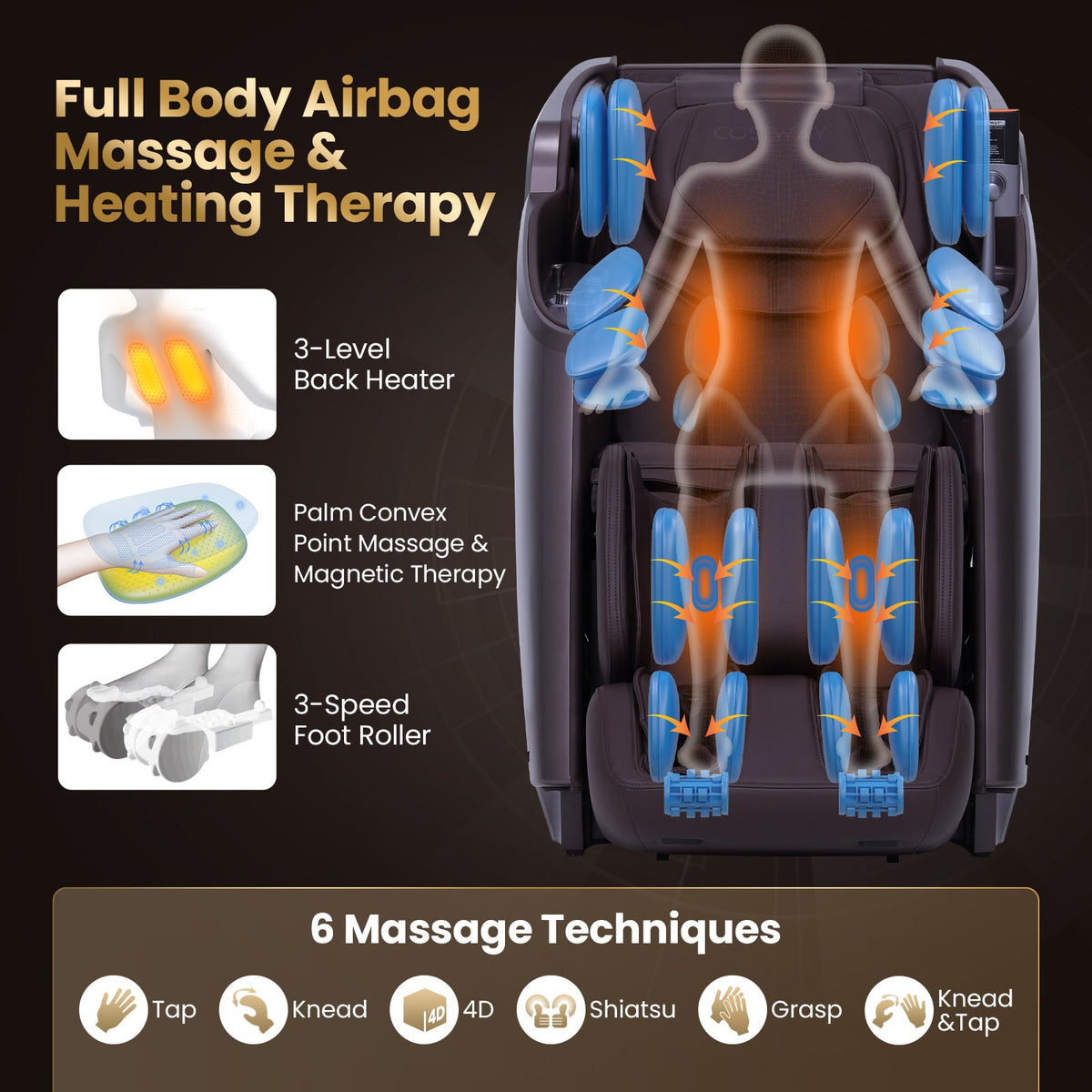 2025 Enjoyment 42 - Full Body Zero Gravity Massage Recliner with Airbags and Foot Rollers, photo 9 of 20