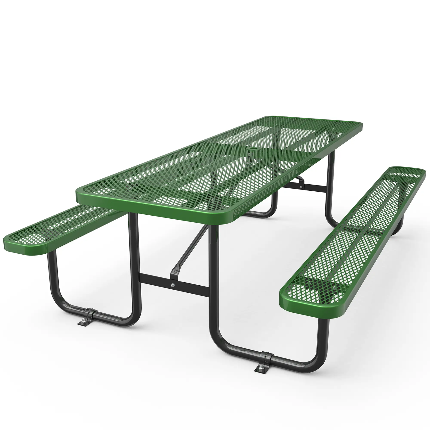 8 ft Metal Picnic Tables for Outdoors, Rectangle Coated Steel Patio Furniture Set by Chery Industrial
