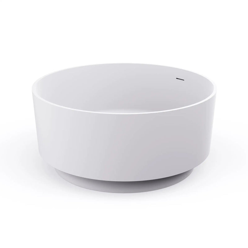 49 Inch Round Shape Freestanding Solid Surface Soaking Bathtub by HouseOfZazla