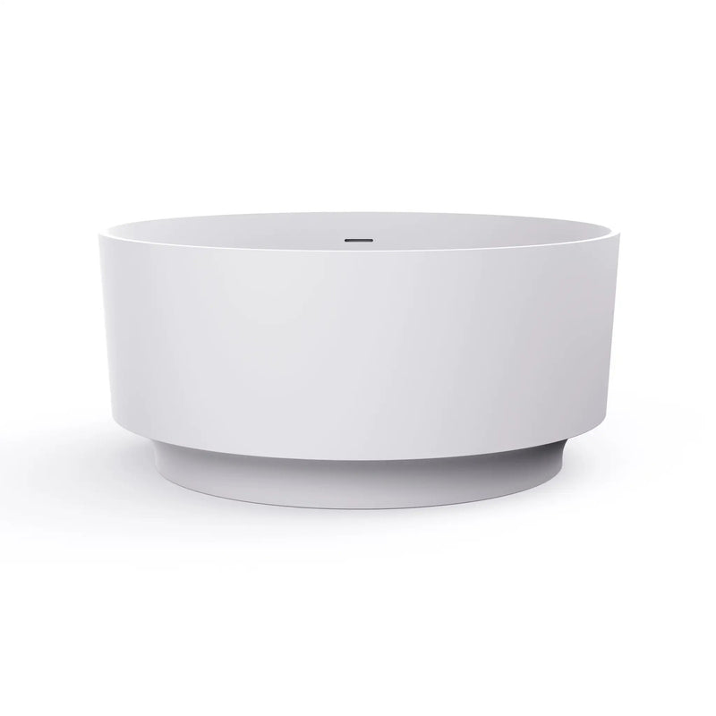 49 Inch Round Shape Freestanding Solid Surface Soaking Bathtub by HouseOfZazla