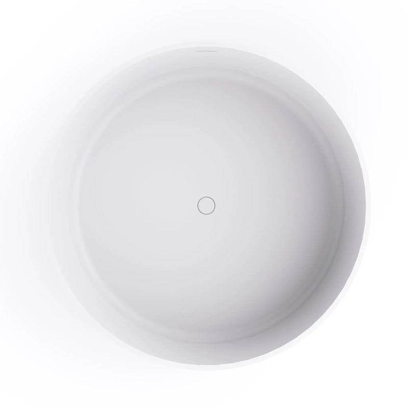 49 Inch Round Shape Freestanding Solid Surface Soaking Bathtub by HouseOfZazla