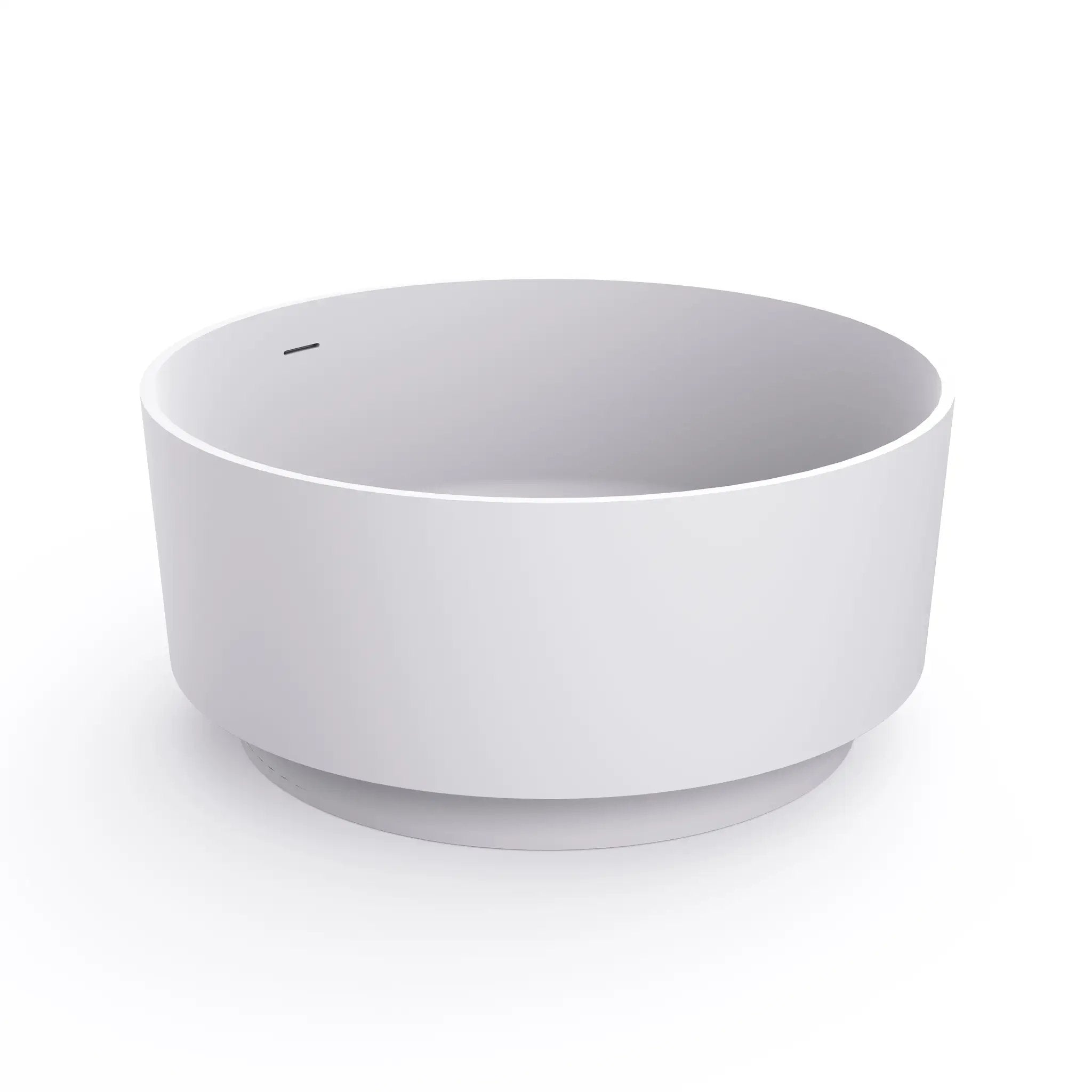 49 Inch Round Shape Freestanding Solid Surface Soaking Bathtub by HouseOfZazla