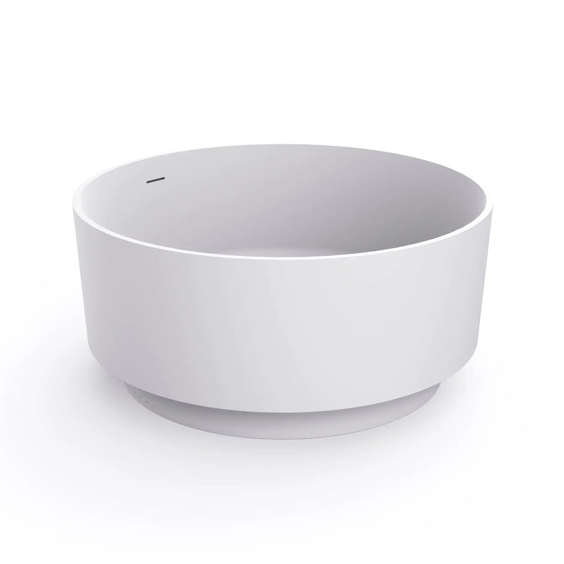 49 Inch Round Shape Freestanding Solid Surface Soaking Bathtub by HouseOfZazla