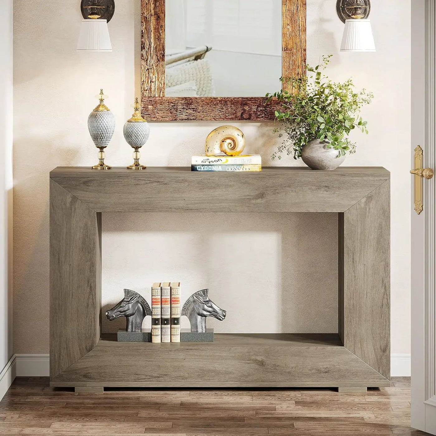 Narrow Entryway Storage Console Table With Open Shelf by HouseOfZazla