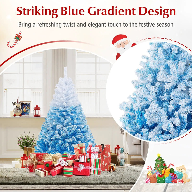 2025 New Artificial Christmas Tree with 456 Branch Tips and Folding Metal Stand by DirectDeals