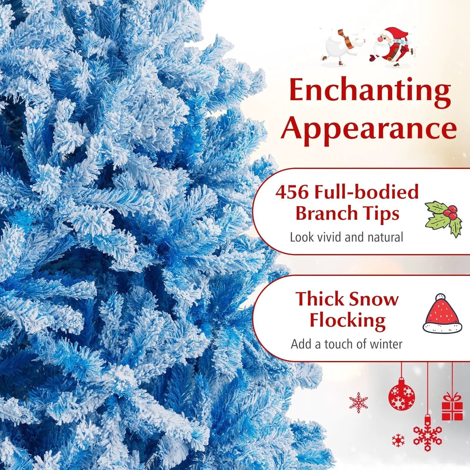2025 New Artificial Christmas Tree with 456 Branch Tips and Folding Metal Stand by DirectDeals