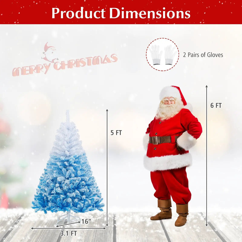 2025 New Artificial Christmas Tree with 456 Branch Tips and Folding Metal Stand by DirectDeals