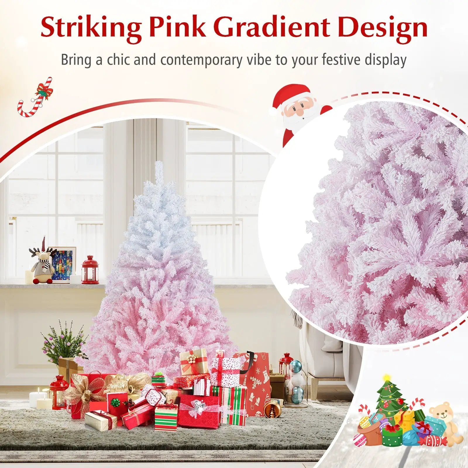 2025 New Artificial Christmas Tree with Folding Metal Stand and 456 Branch Tips by DirectDeals