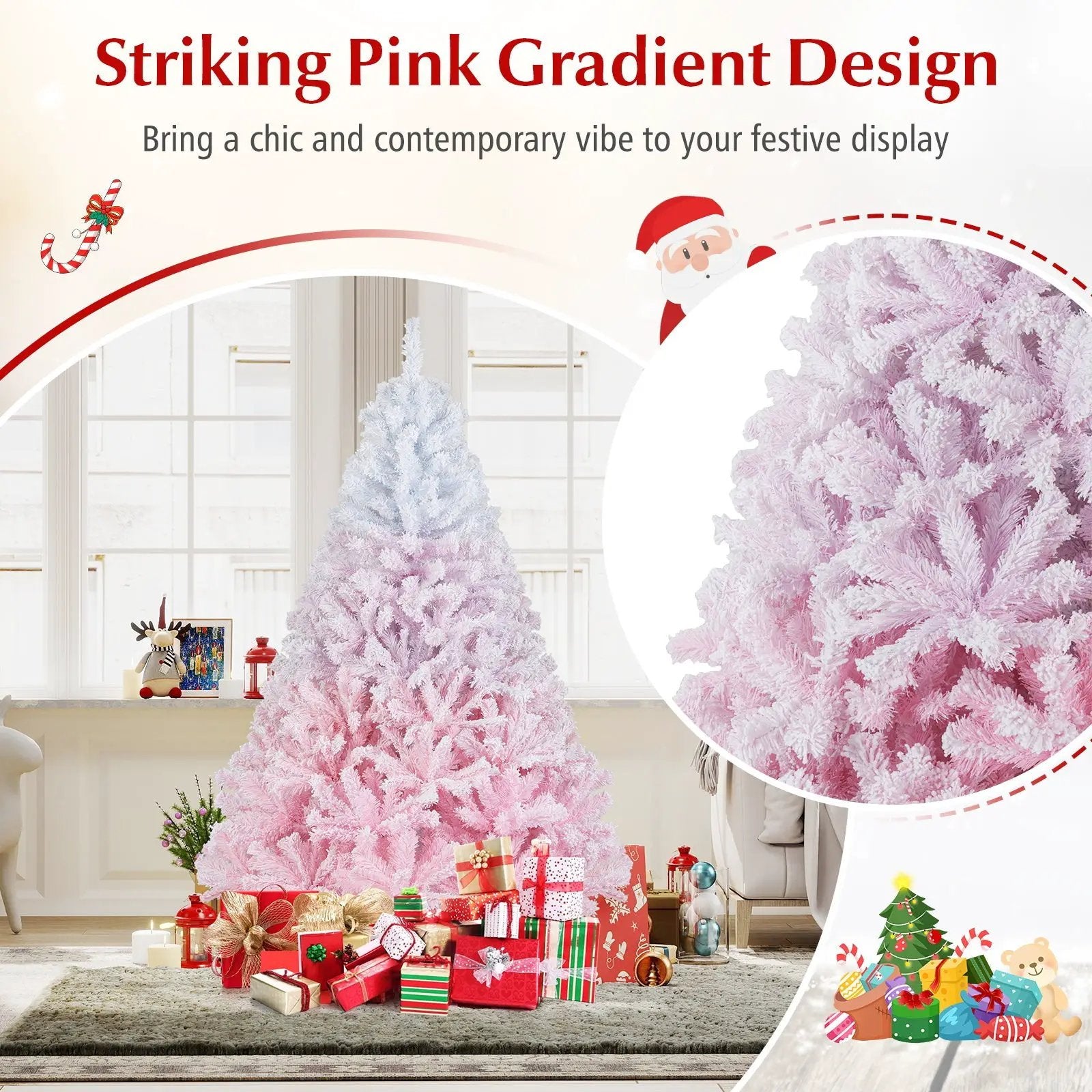 2025 New Artificial Christmas Tree with Folding Metal Stand and 456 Branch Tips by DirectDeals