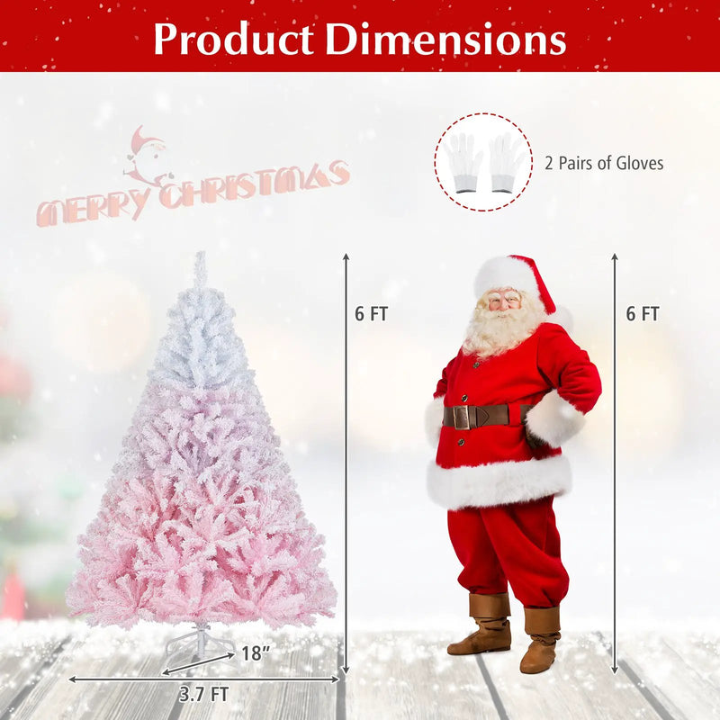 2025 New Artificial Christmas Tree with Folding Metal Stand and 456 Branch Tips by DirectDeals