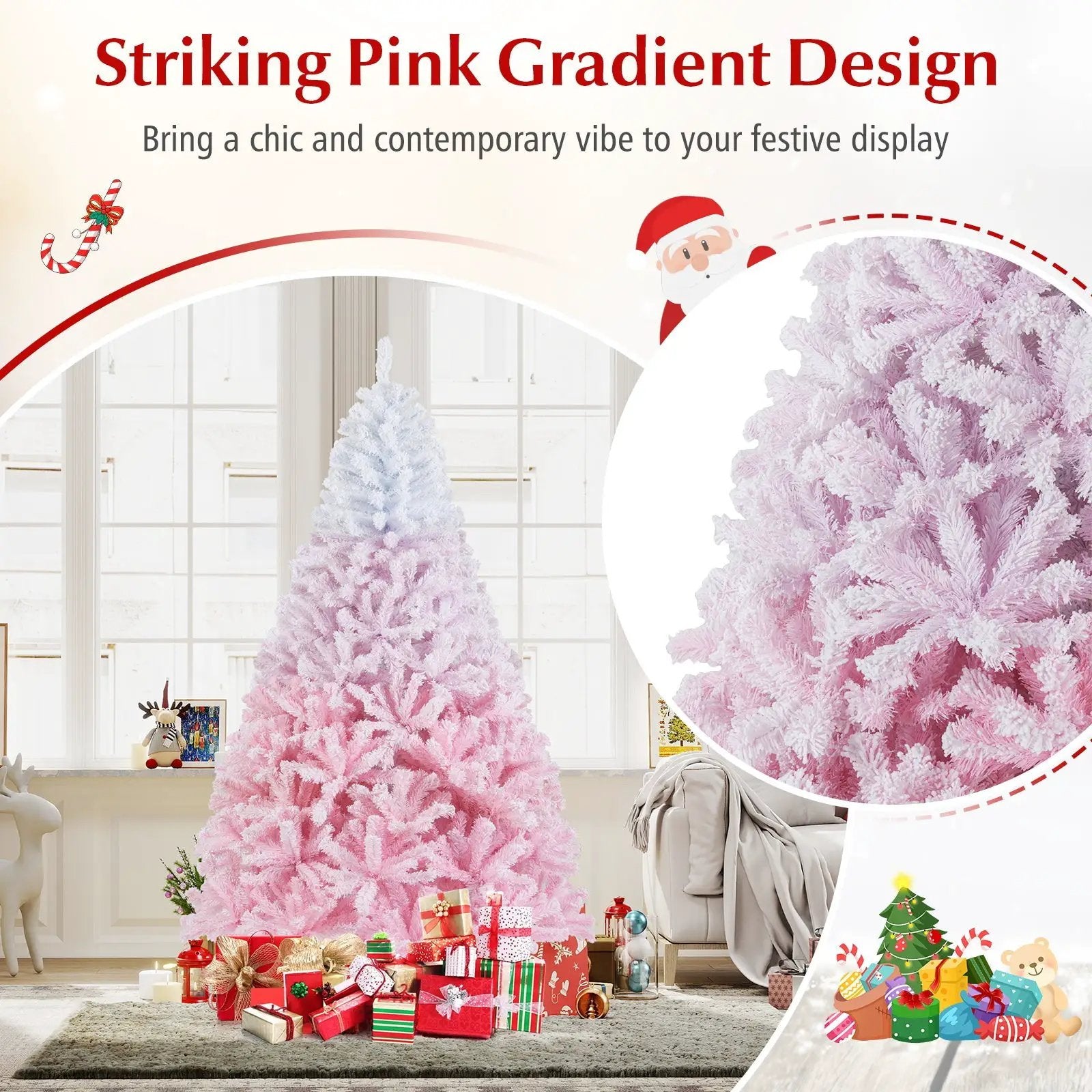2025 New Artificial Christmas Tree with Folding Metal Stand and 456 Branch Tips by DirectDeals
