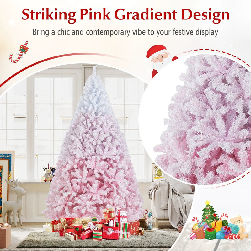 2025 New Artificial Christmas Tree with Folding Metal Stand and 456 Branch Tips by DirectDeals