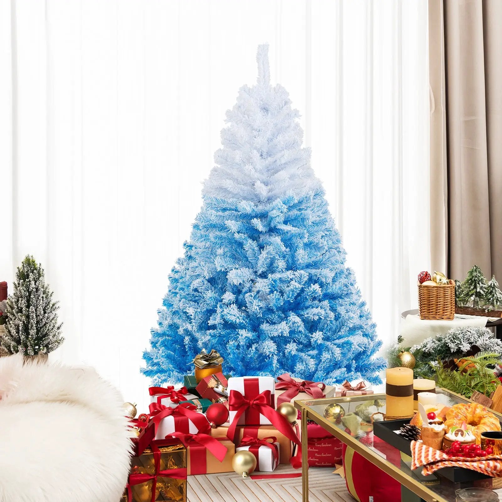 2025 New Artificial Christmas Tree with 456 Branch Tips and Folding Metal Stand by DirectDeals