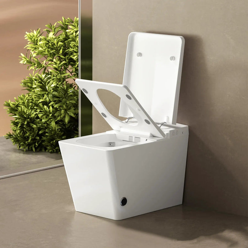 Square Smart Toilet with Built-in Tank for Modern Bathroom by HouseOfZazla