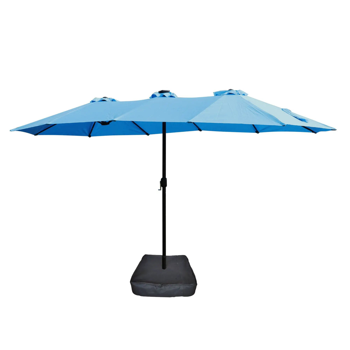 Double-Sided Outdoor Market Umbrella With Lights And Base by HouseOfZazla