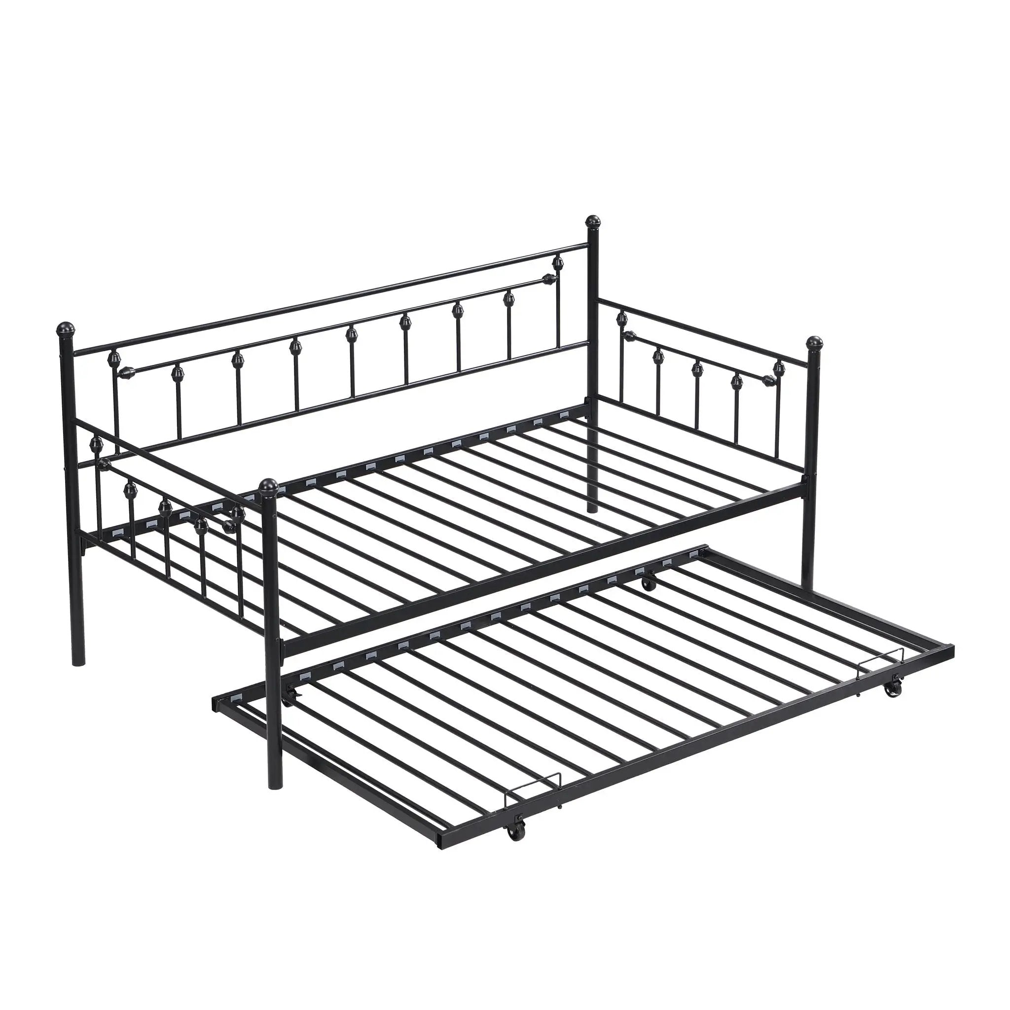 Twin Daybed With Trundle - Black by HouseOfZazla