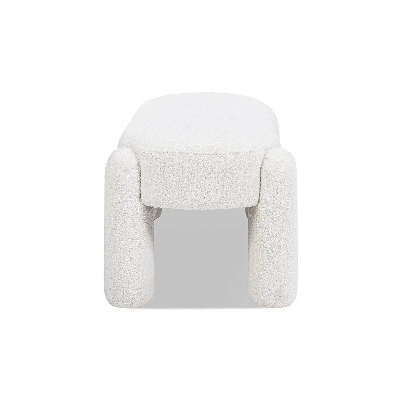 Hugo - Oval Fully Upholstered Bench - Milk Cream White by Unique Piece Furniture