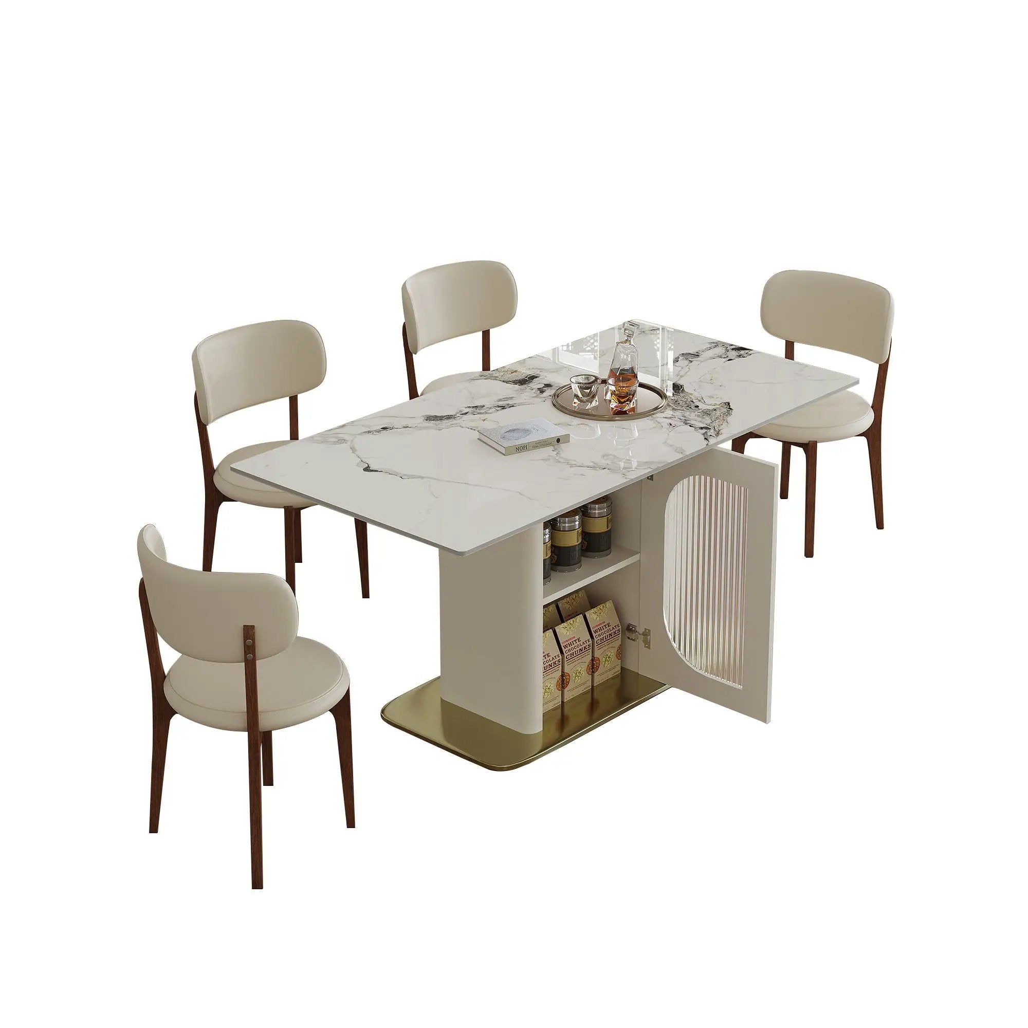 Dining Table Set With Storage, Includes Chairs For Kitchen by HouseOfZazla