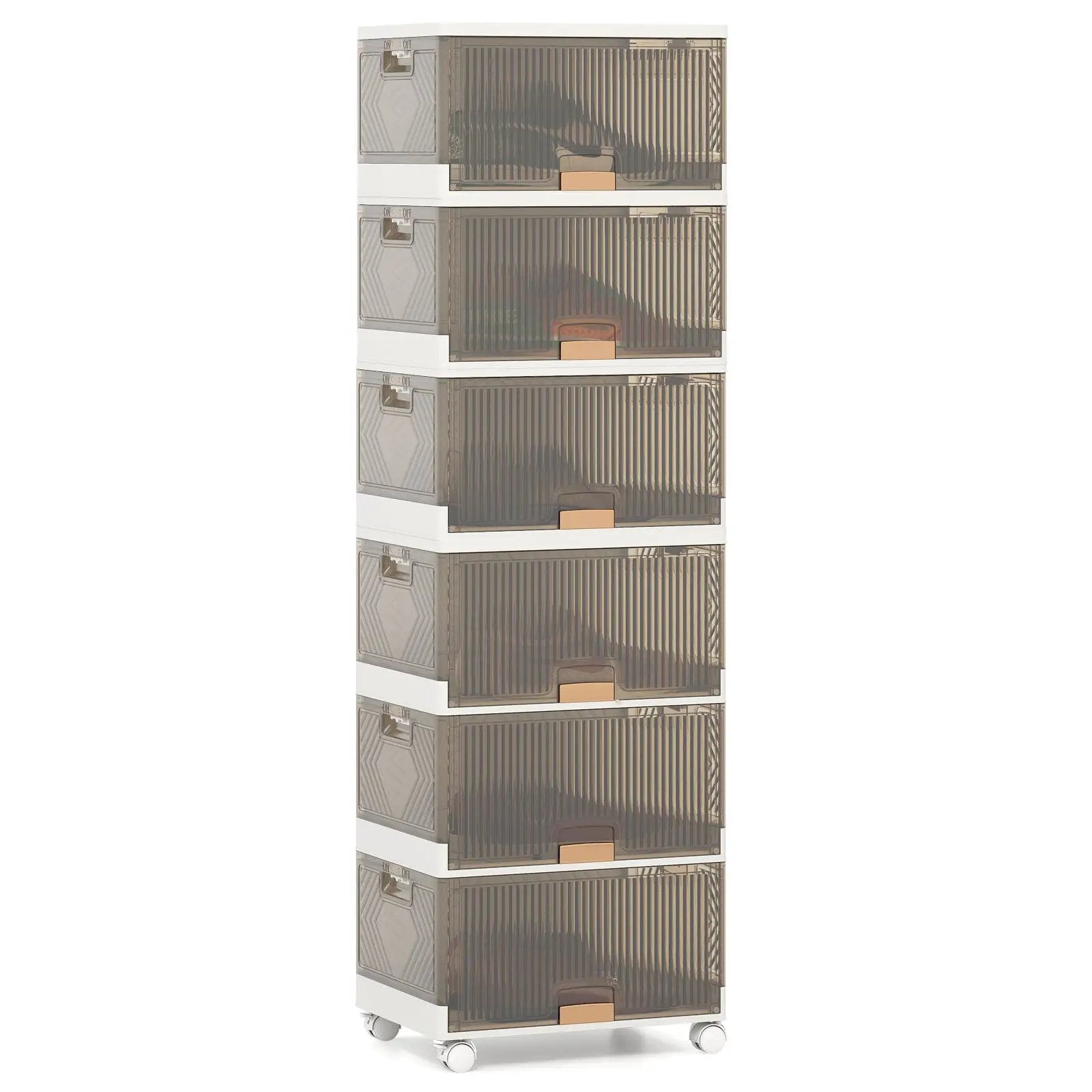 3/4/5/6-Cube Stackable Storage Bins with Detachable Wheels by DirectDeals