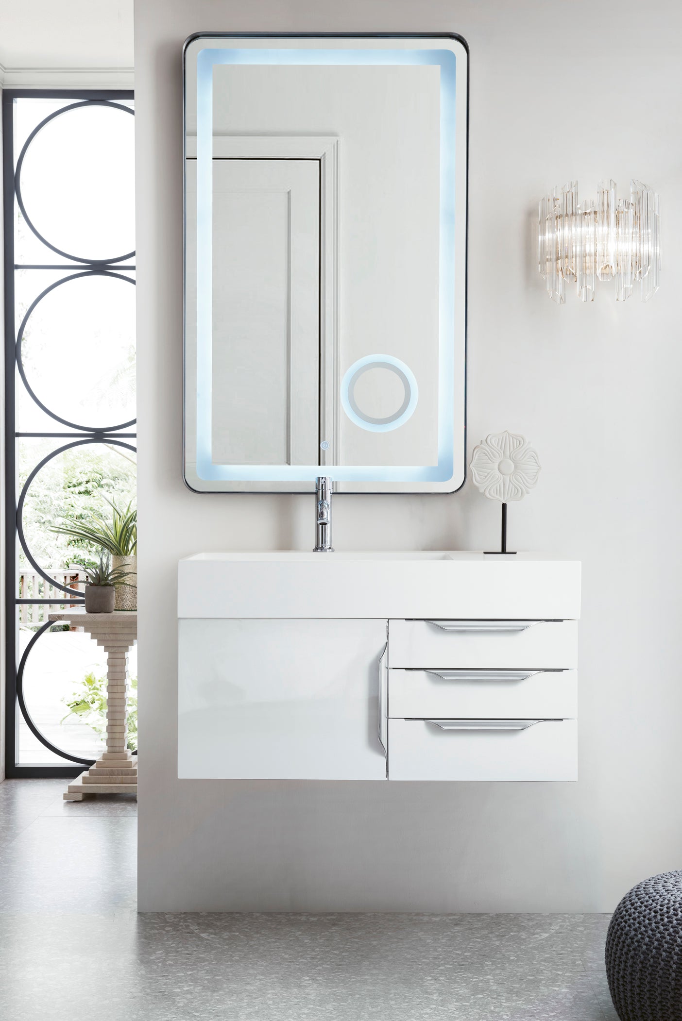 James Martin Columbia 36" Floating Single Bathroom Vanity, Glossy White by James Martin
