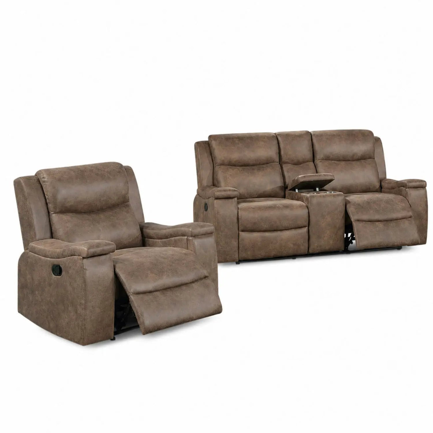 Modern Manual Motion Living Room Set With Hidden Cup Holders by HouseOfZazla