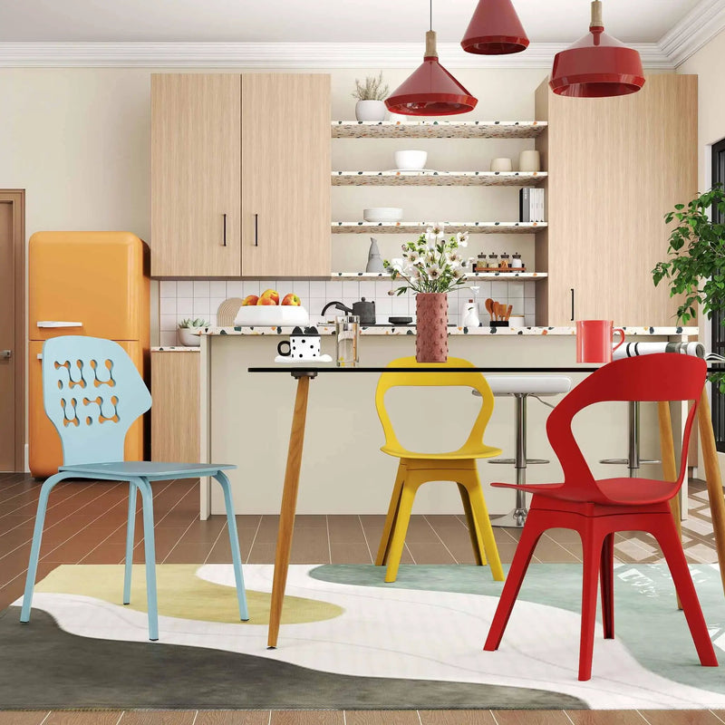 4-Piece Modern Dining Set with Chairs Bar Stools Dresser and Glass Dining Table by DirectDeals