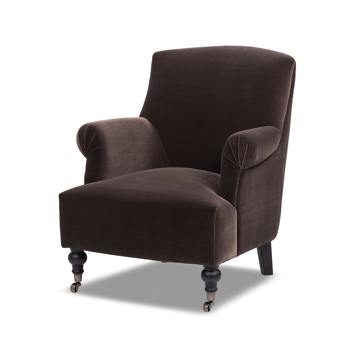 Eloise 30" Pleated Sock Arm Accent Armchair with Turned Wood Legs - Deep, photo 5 of 10