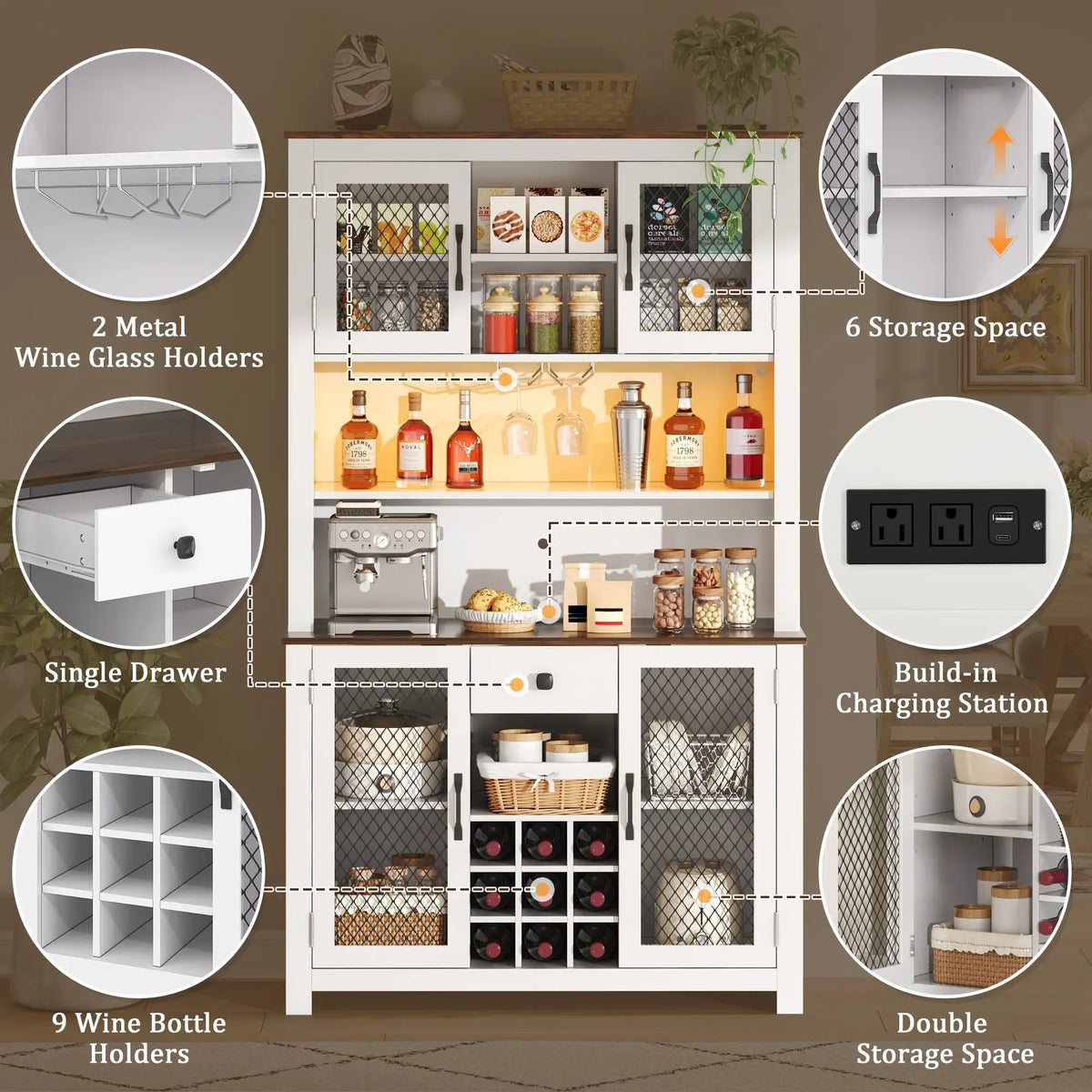 70.9" Kitchen Pantry Storage Cabinet by HouseOfZazla