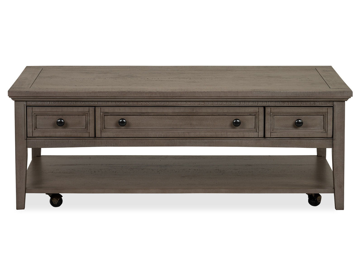 Paxton Place - Rectangular Cocktail Table With Casters - Dovetail Gray, photo 4 of 7