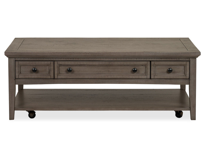 Paxton Place - Rectangular Cocktail Table With Casters - Dovetail Gray, photo 4 of 7