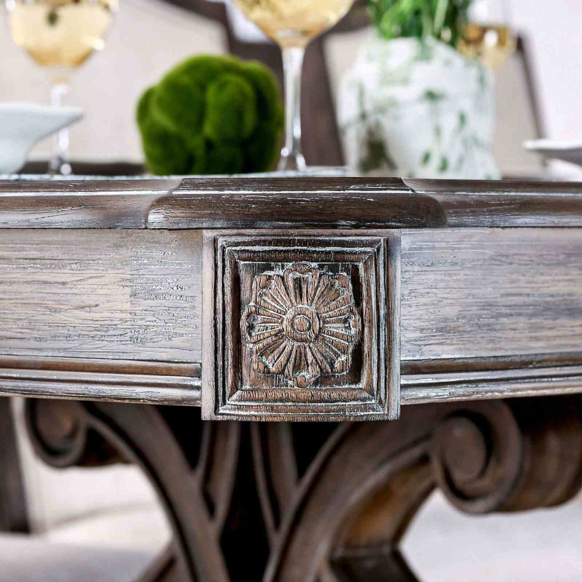 Expandable Leaf Dining Table with Trestle Base - Natural / Rustic, photo 3 of 7