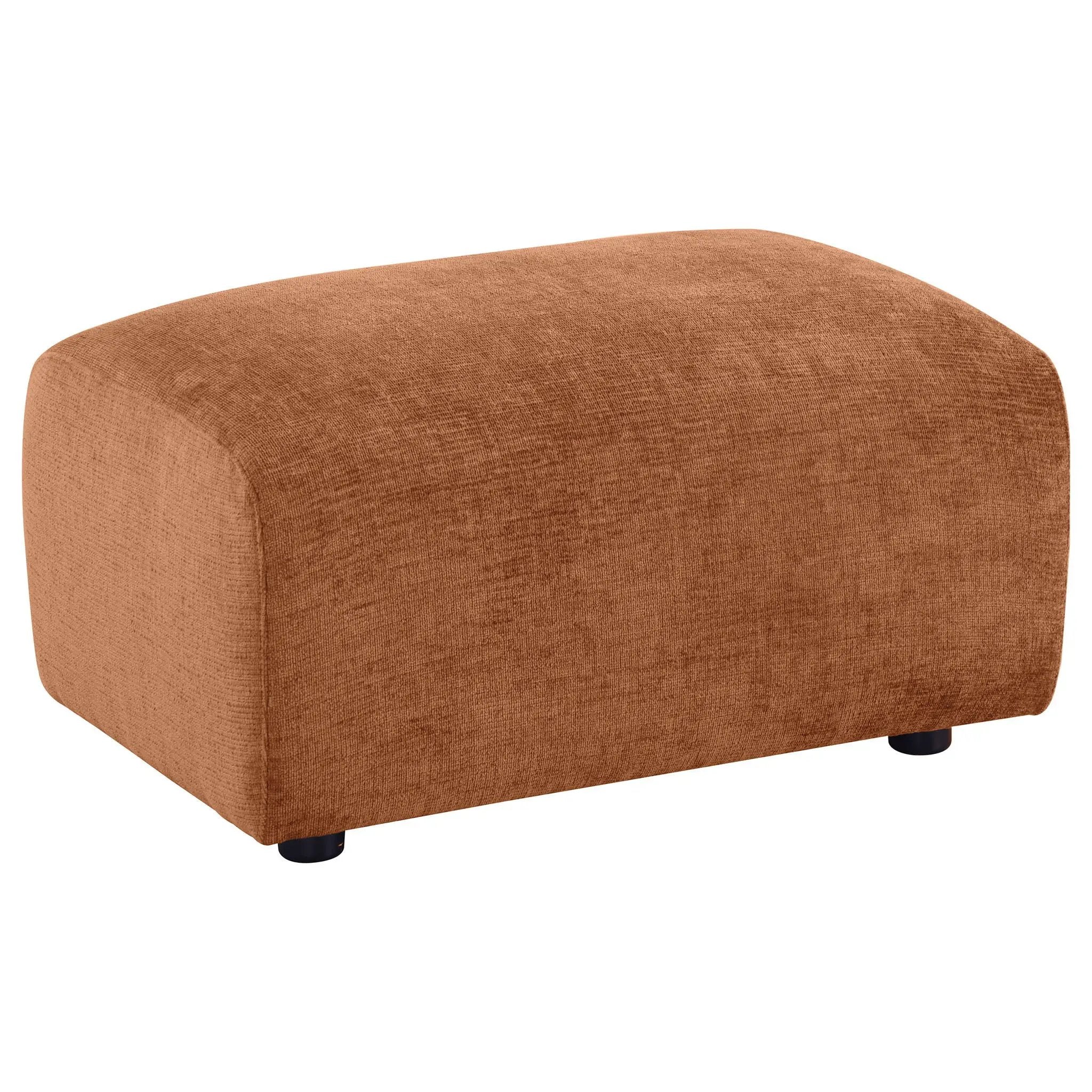 Burnett Chenille Upholstered Ottoman Burnt Orange by Unique Piece Furniture