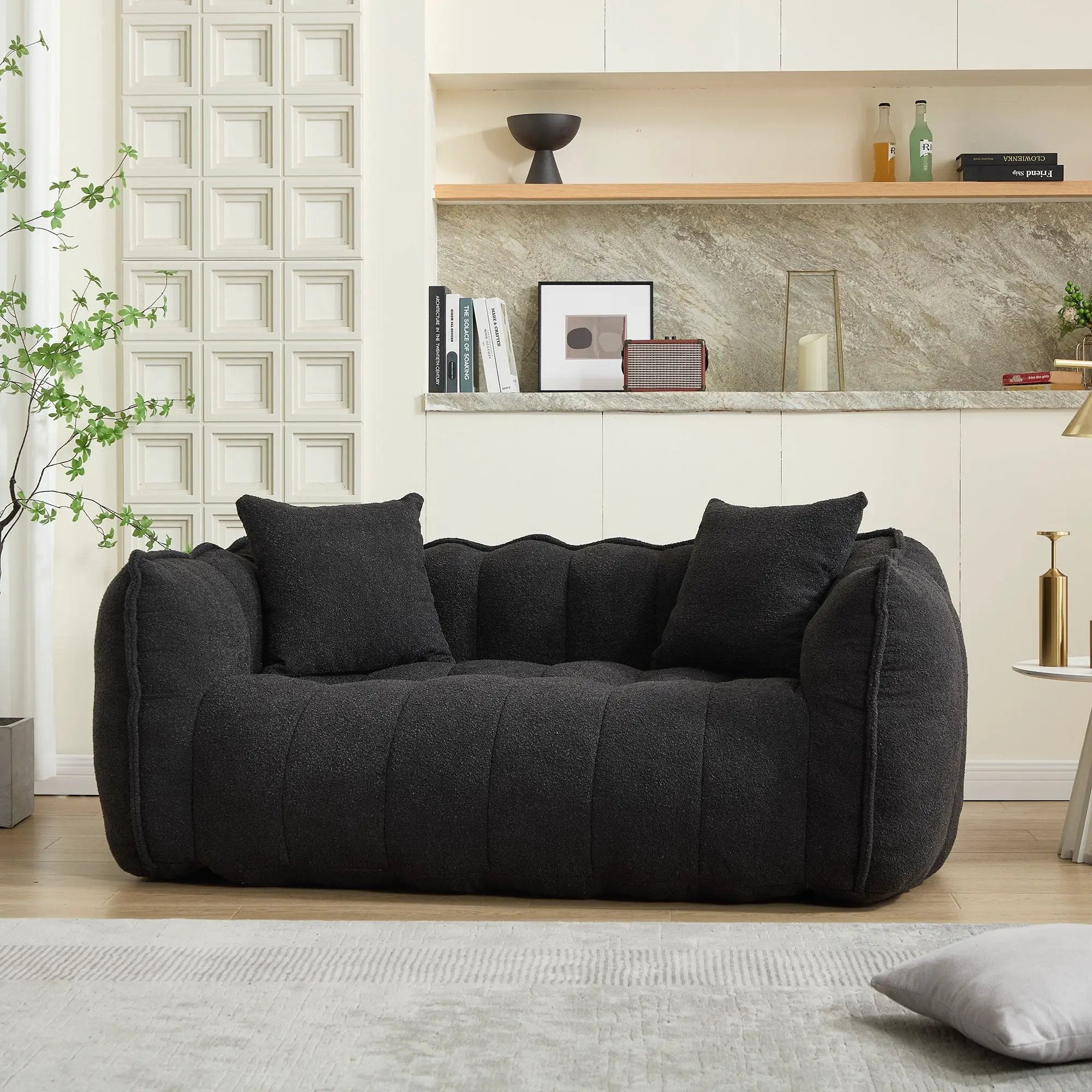 Cozy Beanbag Chair With High Resilience Foam Core For 2 by HouseOfZazla