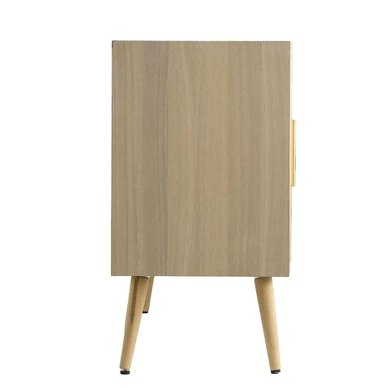 Wooden Accent TV Cabinet With 3 Doors - Brown by HouseOfZazla